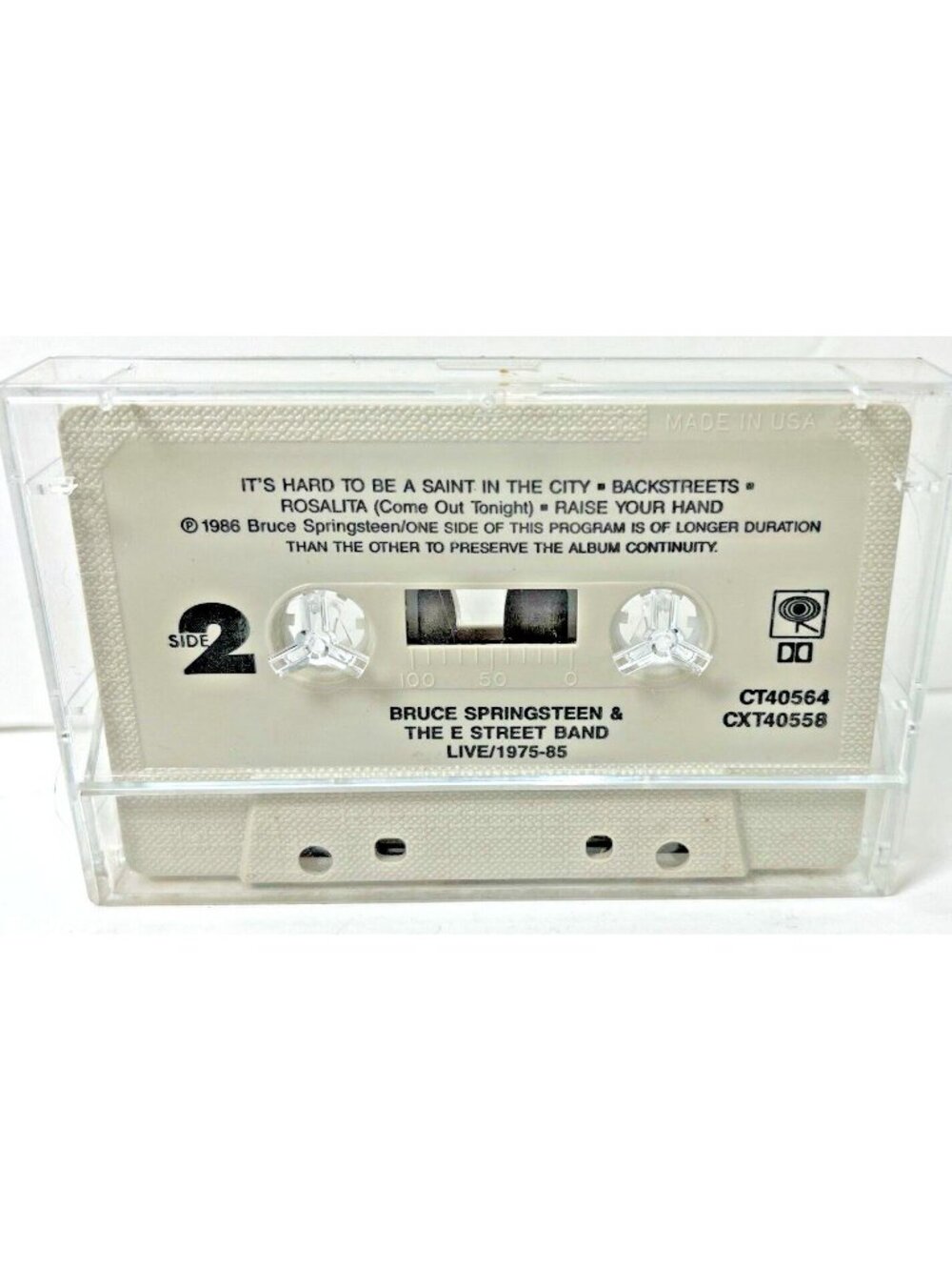 Bruce Springsteen & The E Street Band Live/1975-85 Audio Cassette Tape 1986 A229